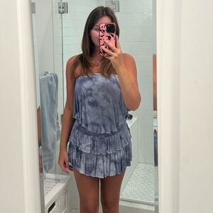 Tie Dye Strapless Romper